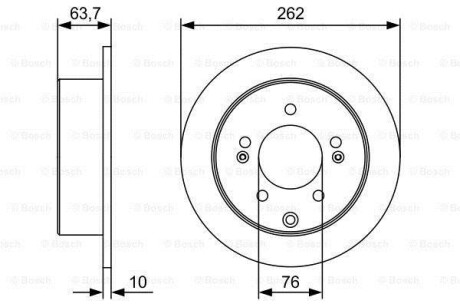 Гальмівний диск HYUNDAI/KIA K3/Soul/Yue Dong/i30/Elantra \'\'R \'\'1,6-2,0 \'\'08>> BOSCH 0986479W12