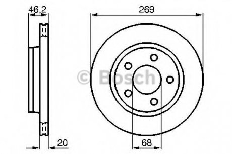 Тормозной диск AUDI 100, 100 Quattro, 200 Quattro, A8, A8 Quattro, S8 R BOSCH 0986478316 (фото 1)