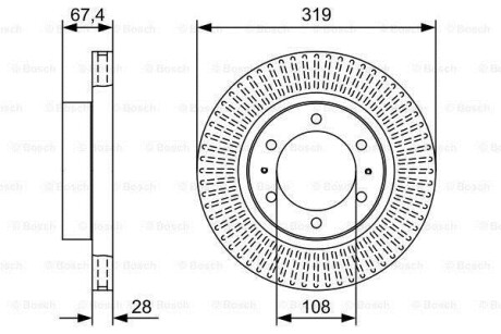 Тормозной диск TOYOTA Hilux/Fortuner 'F'2,4-2,7'04>> BOSCH 0986479W47