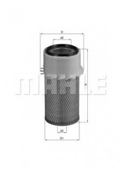 Фильтр воздушный MF filters MAHLE\KNECHT LX16 (фото 1)