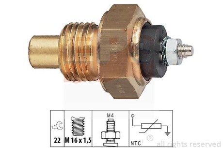 PEUGEOT Датчик температуры воды 205 1,6 -94, 405 1,6-1,9 93-, CITROEN BX EPS 1.830.099