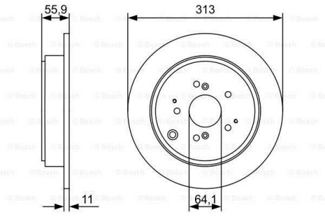 Гальмівний диск ACURA/HONDA MDX/MR-V/Pilot \'\'R \'\'3,5 \'\'05>> BOSCH 0986479W23