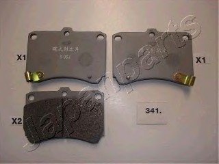 Колодки тормозные дисковые MAZDA перед. 323 89-98 JAPANPARTS PA-341AF (фото 1)