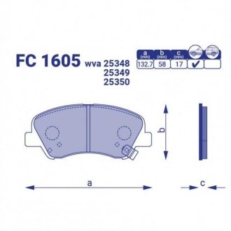 Колодка гальм. Hyundai Solaris, Accent 10-; KIA Rio III передн. FRICO FC 1605