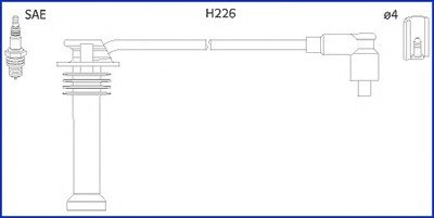 Комплект кабелів високовольтних HUCO HU HITACHI-HUCO 134672