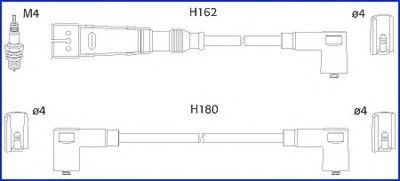 Комплект кабелів високовольтних HUCO HU HITACHI-HUCO 134784