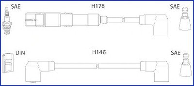 DB Провод зажигания W124 260 300 M103 HITACHI-HUCO 134756 (фото 1)