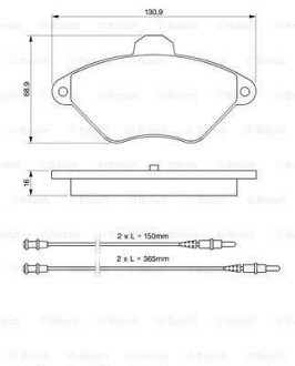 Комплект гальмівних колодок, дискове гальмо BOSCH 0986424278