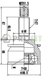 ШРКШ зі змазкою в комплекті PROFIT 2710-1084