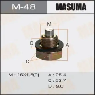 Болт маслосливний З МАГНІТОМ MASUMA M48