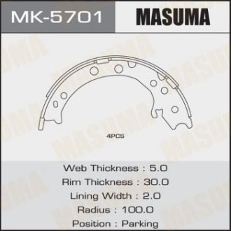 Колодки барабанные MASUMA MK5701