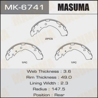 Колодки барабанные MASUMA MK6741