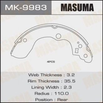 Колодки барабанные MASUMA MK9983 (фото 1)