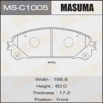 Колодки дисковые MASUMA MSC1005 (фото 1)