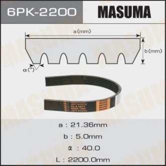 Ремень ручейковый MASUMA 6PK2200 (фото 1)