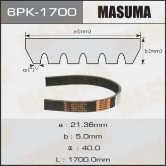 Ремень ручейковый MASUMA 6PK1700