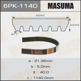 Ремень ручейковый MASUMA 6PK1140