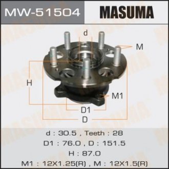 Подшипник ступици MASUMA MW51504