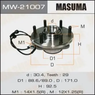 Фото запчасти Подшипник ступици MASUMA MW21007 Подшипник ступици MASUMA MW21007