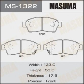 Колодки дисковые MASUMA MS1322 (фото 1)