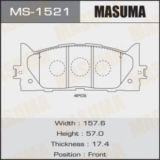 Колодки дискові MASUMA MS1521 (фото 1)