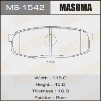 Колодки дисковые MASUMA MS1542 (фото 1)