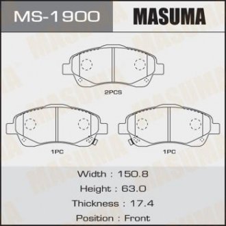 Колодки дисковые MASUMA MS1900 (фото 1)