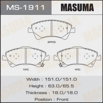 Колодки дисковые MASUMA MS1911 (фото 1)