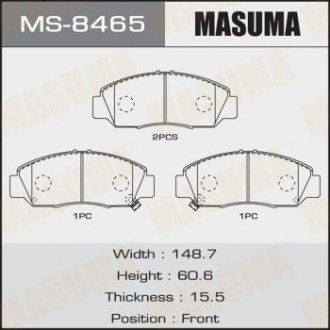 Колодки дискові MASUMA MS8465 (фото 1)