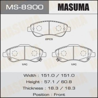 Колодки дискові MASUMA MS8900 (фото 1)