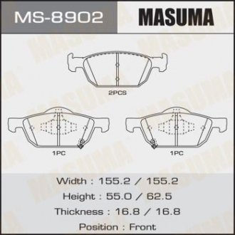Колодки дискові MASUMA MS8902 (фото 1)