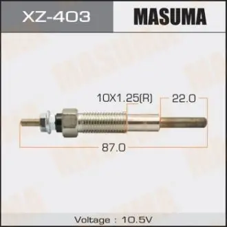 Фото запчастини Свічка розжарювання MASUMA XZ403 Свічка розжарювання MASUMA XZ403