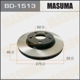 Диск гальмівний MASUMA BD1513 (фото 1)