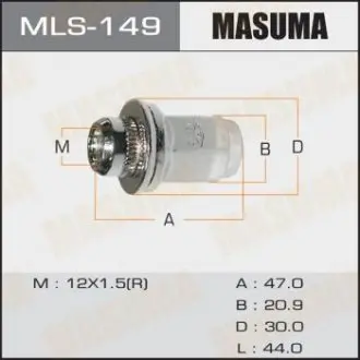 Гайка колісна M 12x1.5 під ключ 21 MASUMA MLS149