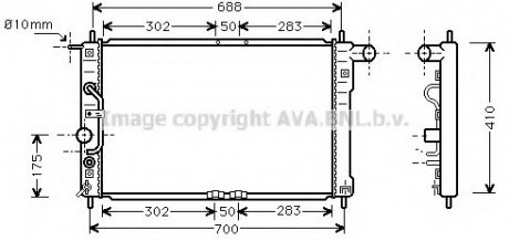 Радіатор охолодження DAEWOO LANOS (97-) 1.3-1.6 i COOLING AVA DWA2015 (фото 1)