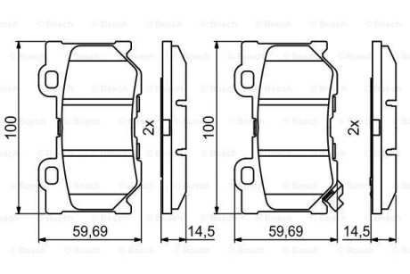 ГАЛЬМІВНІ КОЛОДКИ, ДИСКОВІ BOSCH 0986494863