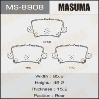 Колодки дисковые CIVIC rear (1/12) MASUMA MS8908 (фото 1)