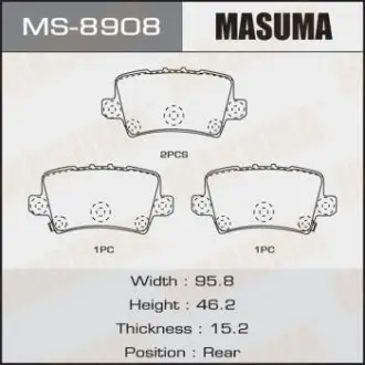 Колодки дискові CIVIC rear (1/12) MASUMA MS8908