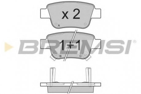 Колодки тормозные задние BREMSI BP3112 (фото 1)