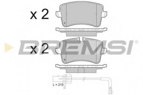 Гальмівні колодки зад. Audi A6 10- (TRW) BREMSI BP3493 (фото 1)