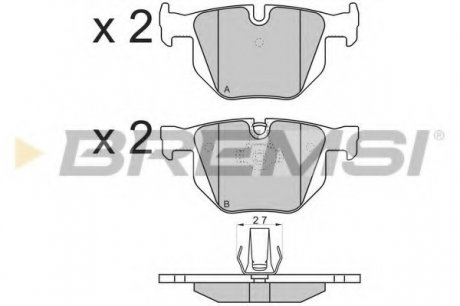 Колодки тормозные задние BREMSI BP3173 (фото 1)