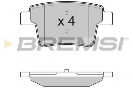 Колодки тормозные задние BREMSI BP3266 (фото 1)