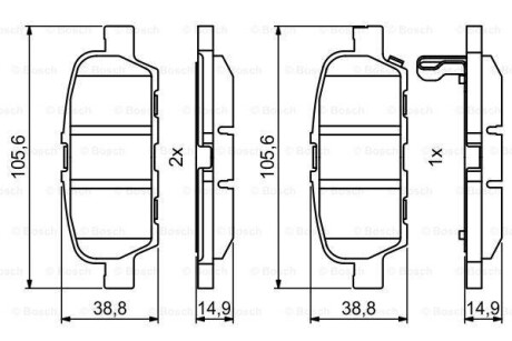 Колодки гальмівні дискові BOSCH 0986494857