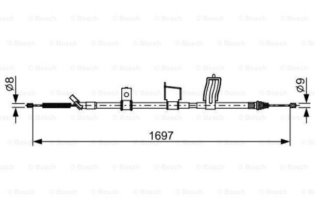 Трос остановочных тормозов 1 987 482 628 BOSCH 1987482628