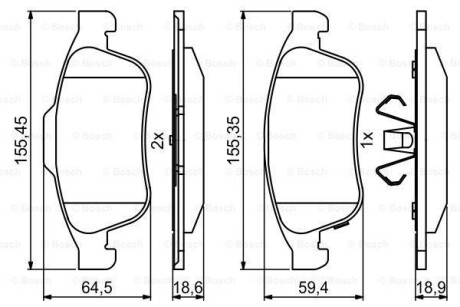 Тормозные колодки BOSCH 0986494826