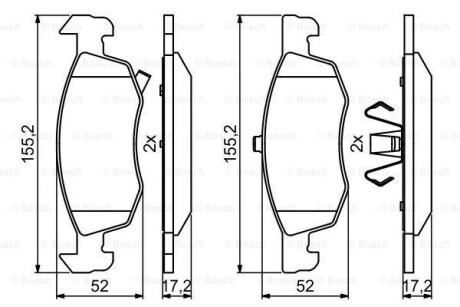 Гальмівні колодки, дискові 0 986 494 824 BOSCH 0986494824