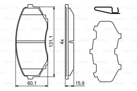 Гальмівні колодки, дискові 0 986 494 855 BOSCH 0986494855