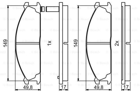 Тормозные колодки, дисковые. 0 986 494 848 BOSCH 0986494848