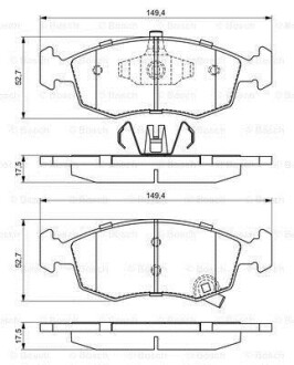 Гальмівні колодки, дискові 0 986 494 687 BOSCH 0986494687 (фото 1)