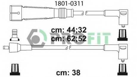 Комплект кабелів високовольтних PR PROFIT 1801-0311 (фото 1)